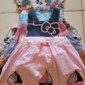 Kids dress set of 4, goodlad,disney,blueber,size5,pink,grey,blue
